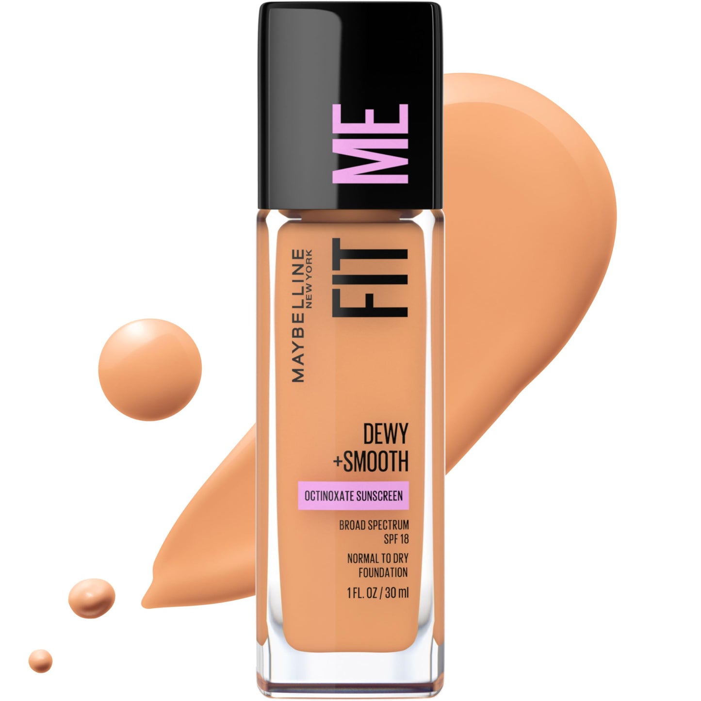 Maybelline Fit Me Dewy + Smooth Liquid Foundation Makeup, Classic Ivory, 1 Count (Packaging May Vary)