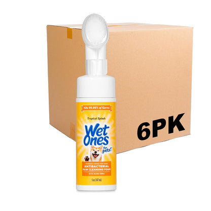 Wet Ones for Pets Antibacterial Dog Paw Cleaner with Built-in Scrubber Brush, Tropical Splash Scent - Foaming Cleanser for Dog Paws - Paw Washer & Grooming Care, 5 Ounce