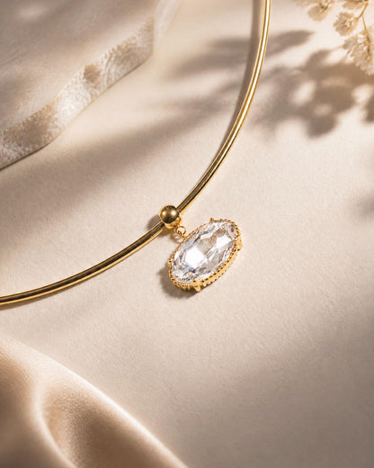 TLY Collar Choker Necklace for Women Trendy Non Tarnish 18K Gold Plated Dainty Wire Choker Cubic Zirconia Pendant Necklace Waterproof Cute Fashion Simple Necklace Stack Womens Jewelry Gift