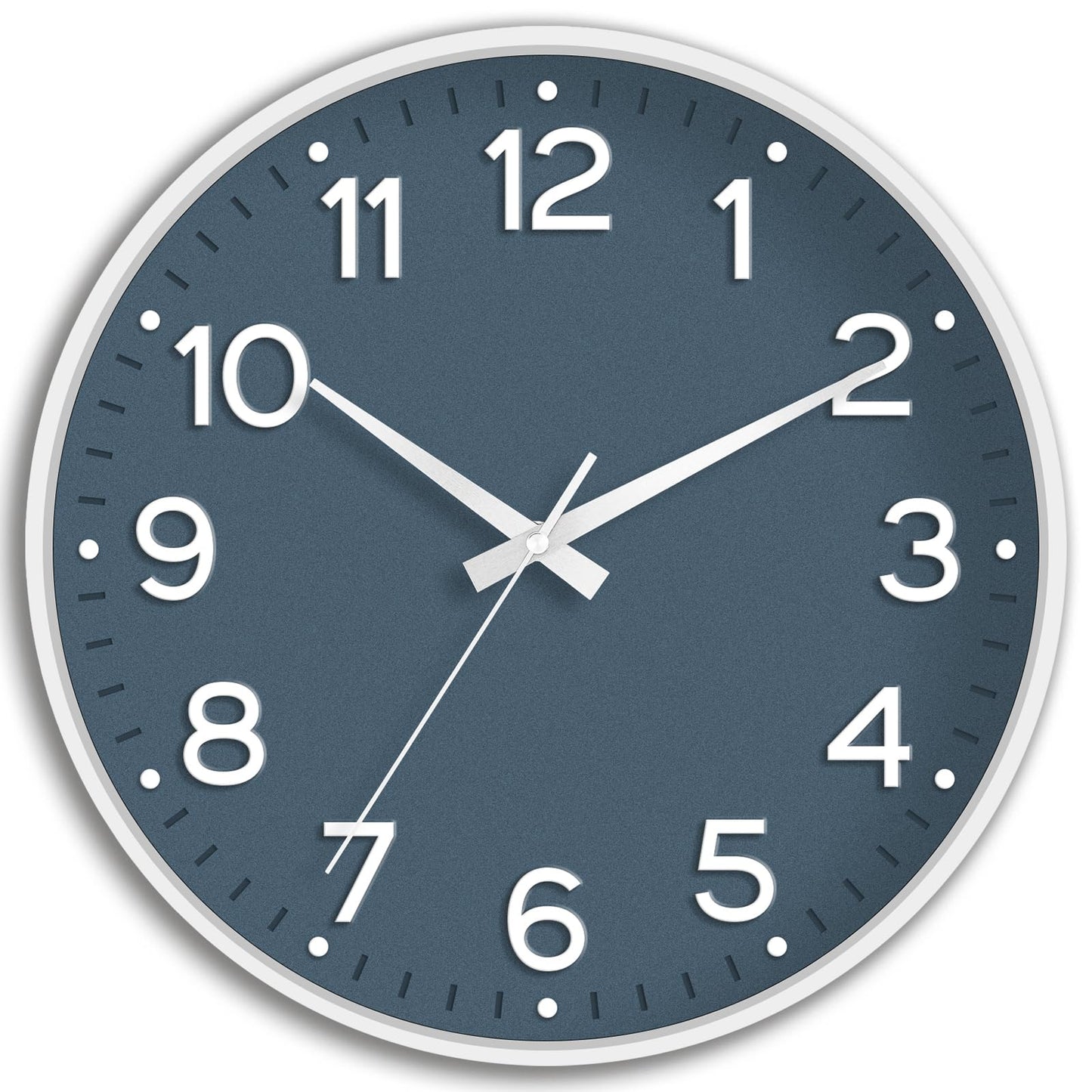 Roymnie Wall Clock Green, Silent Wall Clocks Battery Operated 8 Inch-Modern Non Ticking Analog Clock Decorative for Kitchen Office Bathroom Bedroom(Gold)