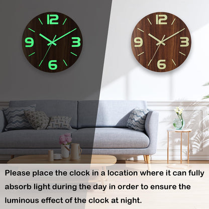 HZDHCLH Wall Clocks Battery Operated,Wall Clock Green,8 inch Wall Clock Silent Non Ticking Modern 3D Numbers for Kitchen Bedroom Living Room Office Classroom Decor