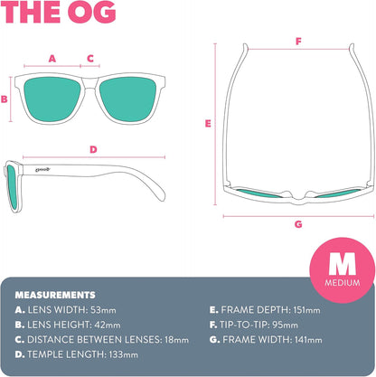 goodr Polarized Sunglasses, Medium Sized (OG), UV400 Protection, No Slip, No Bounce