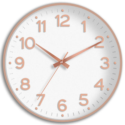 Roymnie Wall Clock Green, Silent Wall Clocks Battery Operated 8 Inch-Modern Non Ticking Analog Clock Decorative for Kitchen Office Bathroom Bedroom(Gold)