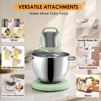 8.4QT Commercial Stand Mixer 800W with Aluminum Die Casting Meets the Standard of NSF/ANSI 8-2023, Mixers Kitchen Electric Stand Mixer with Stainless Steel 8L Bowl, Dough Hook, Whisk and Beater