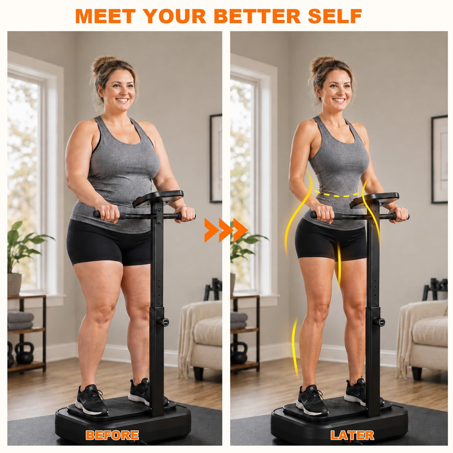 Vibration Plate Exercise Machine for Lymphatic Drainage, Full Body Shake Platform Board for Home Fitness, Fat Burning, 5 Program Modes and 99 Speed Levels