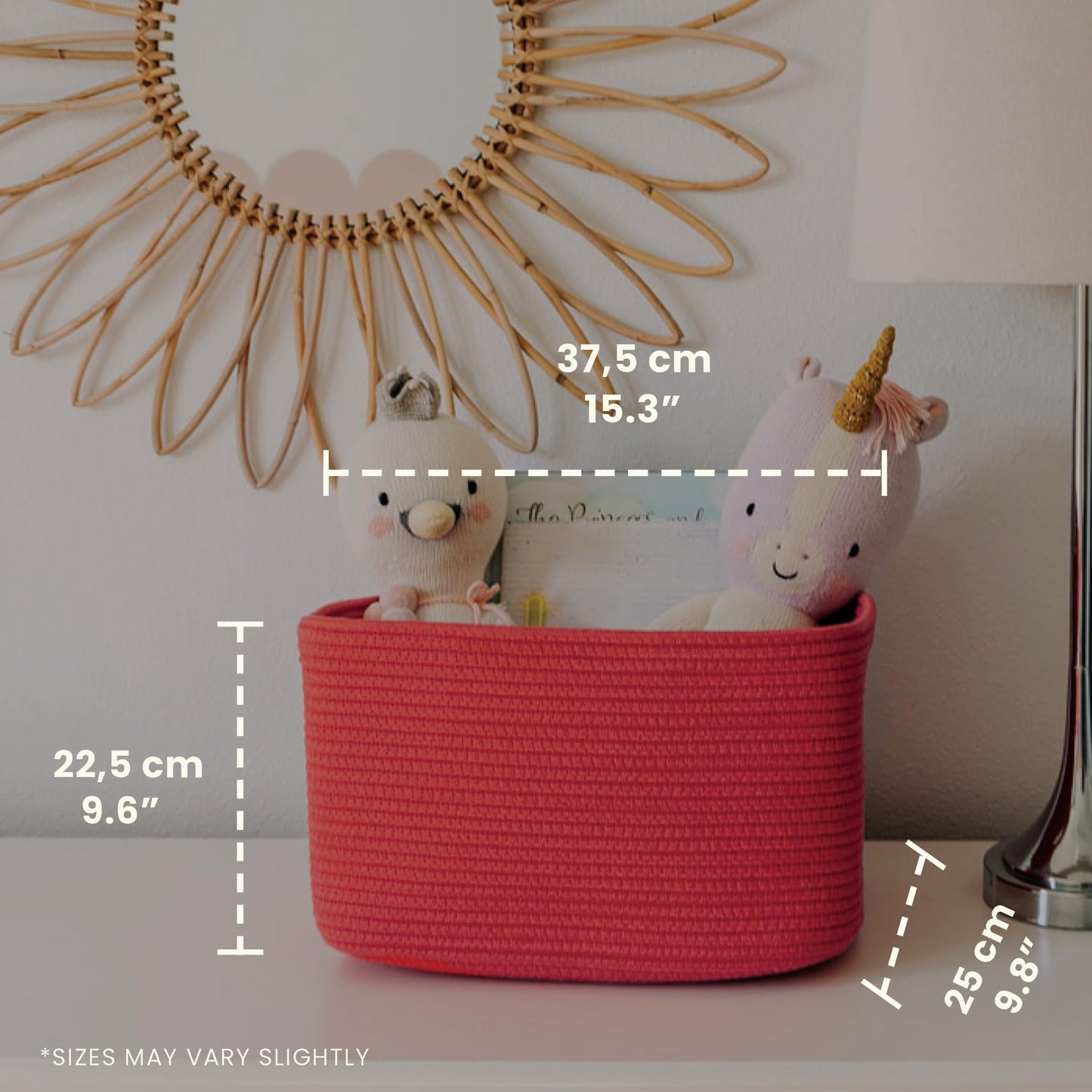 Light Honey Cotton Rope Baskets for Shelves, Set of 3 - 15"×10"×9½" - Woven Storage Baskets for Organizing - Closet, Nursery, Bedroom, Playroom - Toys, Books, Towels, Clothes