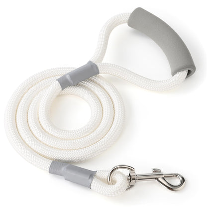 Mile High Life Dog Leash, 5FT x 1/2IN Black, with Padded Handle | Heavy-duty nylon rope leash with soft handle & steel tips. Comfortable grip for daily walks with small to large dogs.