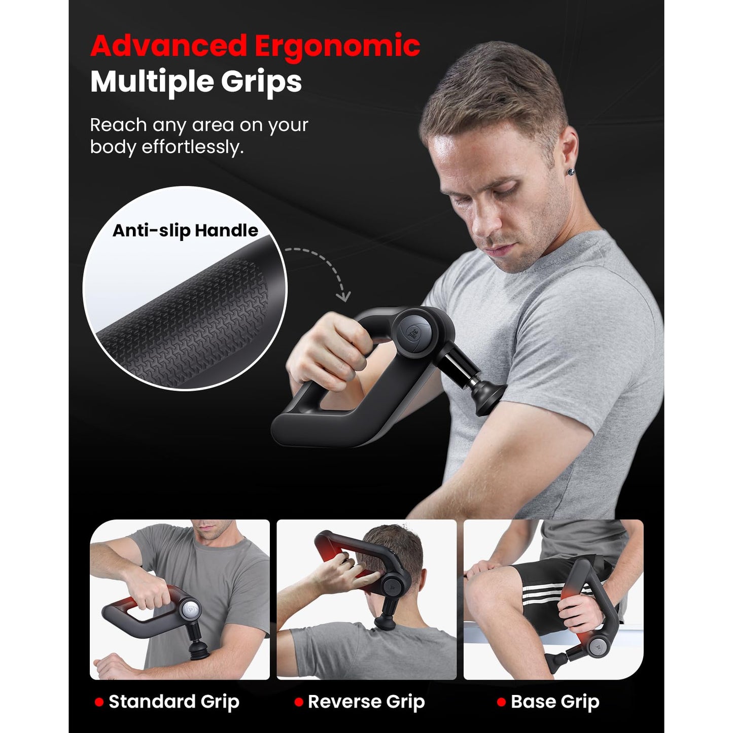 BOB AND BRAD D5 Pro Plus Handheld Massage Gun with Heat, FSA-HSA Eligible Deep Tissue Percussion Massage Gun, Powerful Muscle Massager for Athletes Fitness Workout & Daily Recovery, Birthday Gift