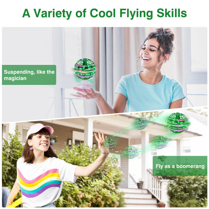 Ciniffo 2026 Upgraded Flying Orb Ball Toy with Dazzling Lights, Magic Hover Spinner, Cool Boomerang Hand Drone, Galaxy Ball Cosmic Globe, Indoor Outdoor Toys Gift for Kids 6 7 8 9 10+ Boys Girls