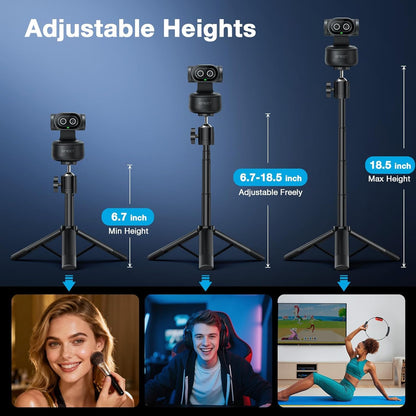 EMEET PIXY Dual-Camera AI-Powered PTZ Camera 4K with Tripod, AI Tracking, PDAF&AI Autofocus 0.2s, 1/2.55'' Sony Sensor, 3 Mics, Presets, 4K Webcam for Streaming, OBS/Twitch/Switch 2 Compatible
