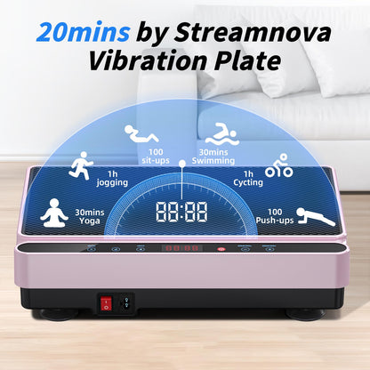 Vibration Plate Exercise Machine for Lymphatic Drainage, Full Body Shake Platform Board for Home Fitness, Fat Burning, 5 Program Modes and 99 Speed Levels