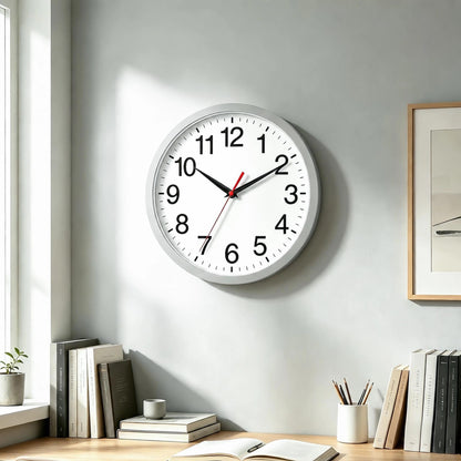 Rohioue Wall Clock Modern 8 Inch Battery Operated Silent Non Ticking Small Analog Clock for Living Room Office Home Bedroom Kitchen Bathroom(Black)