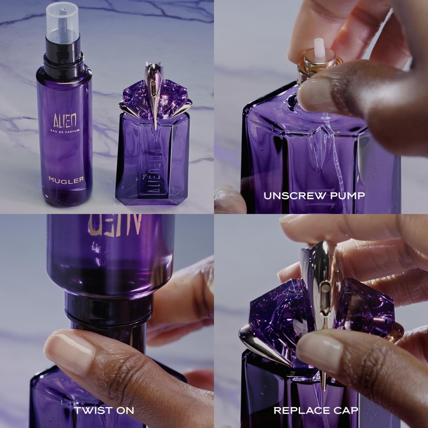 Mugler Alien Refill Bundle - Eau de Parfum - Women's Perfume - Floral & Woody - With Jasmine, Wood, and Amber - Long Lasting Fragrance - Refill & 2 Fl Oz Fragrance