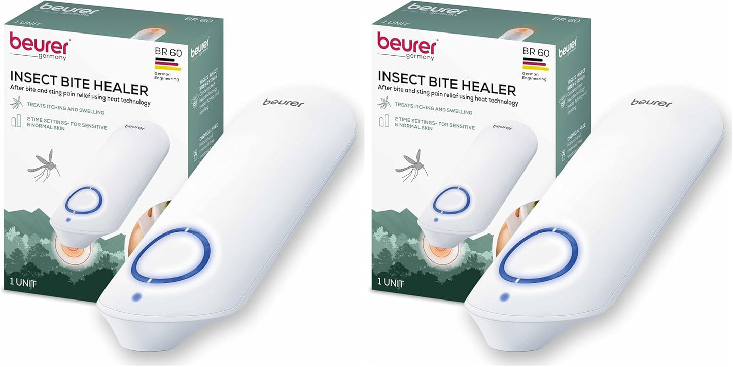 Beurer BR60 Insect Sting and Bite Relief, Bug Bite Healer for Chemical-Free Treatment of Insect Bites and Stings, Non-Toxic Natural Relief from Itching and Swelling, for Mosquito Bites