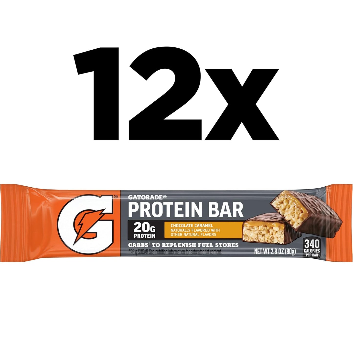 Gatorade Whey Protein Recover Bars, Chocolate Chip, 2.8 ounce(Pack of 12)