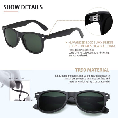 FEIDUSUN Sunglasses Men Polarized Sunglasses for Mens and Womens,Black Retro Sun Glasses Driving Fishing UV Protection