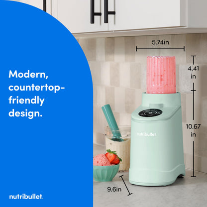 nutribullet Chill Ice Cream Maker, for Gelato, Sorbet, Frozen Yogurt, Smoothie Bowls, Compact Size, (2) Dishwasher Safe 16 oz. Pint Cups with Lids, Black, NBD50100AK