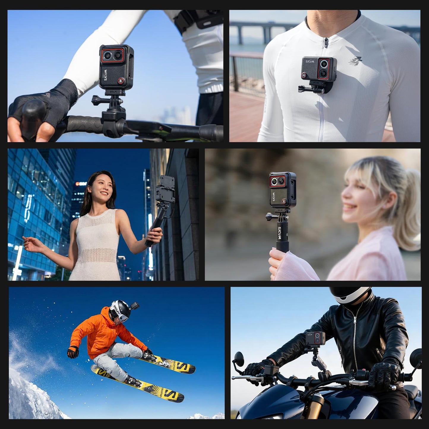 SJCAM SJ30 6K Action Camera with Wireless Microphone,8K/6K/5K/4K Image,5M Body Waterproof 2.51” Flip Touch Screen,Low Light,7H Battery Handle,SteadyMotion 2.0 Stabilization,for Travel (Creator Combo)