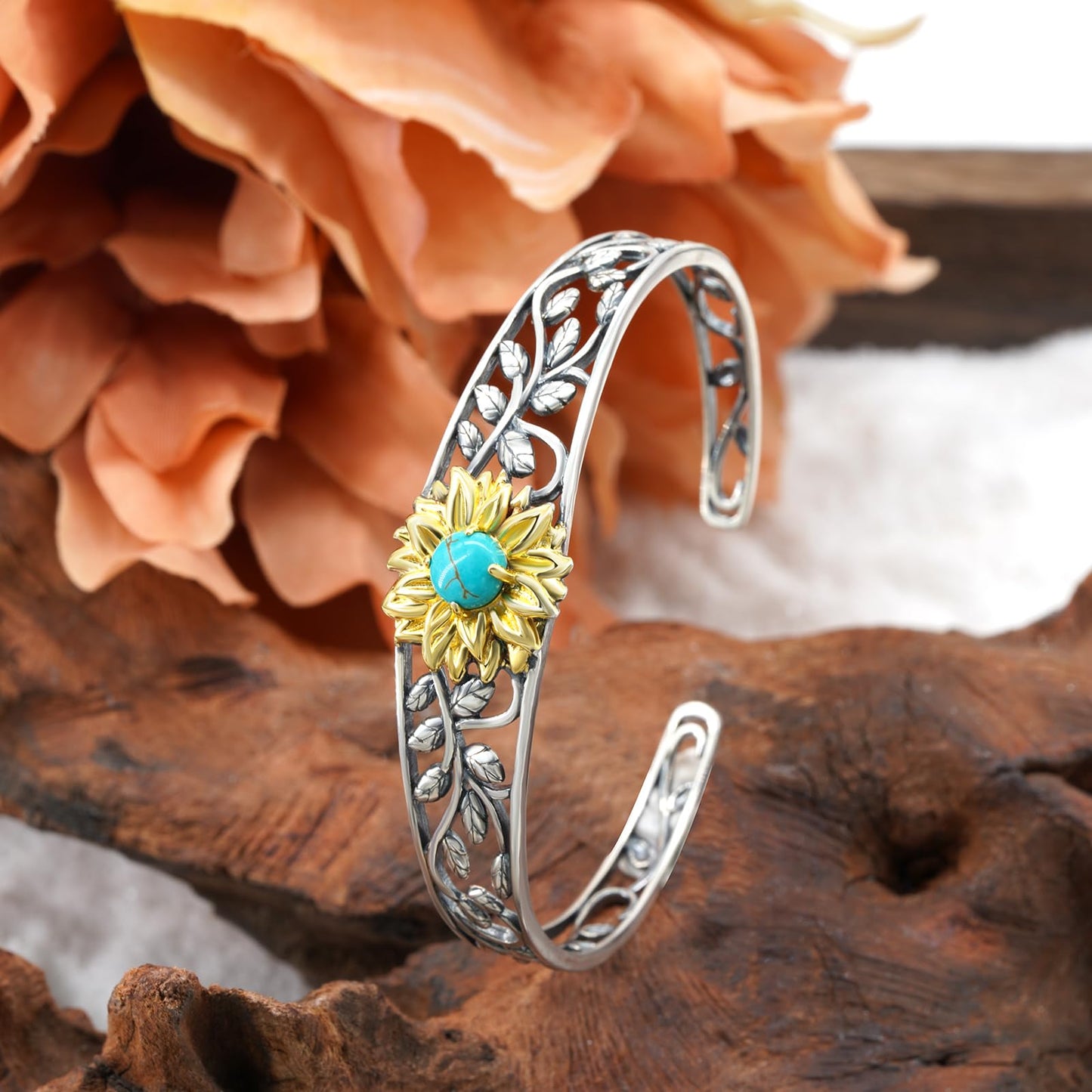 Genuine Turquoise Bracelet for Women 925 Sterling Silver Real Turquoise Cuff Bracelet Vintage Western Jewelry for Women