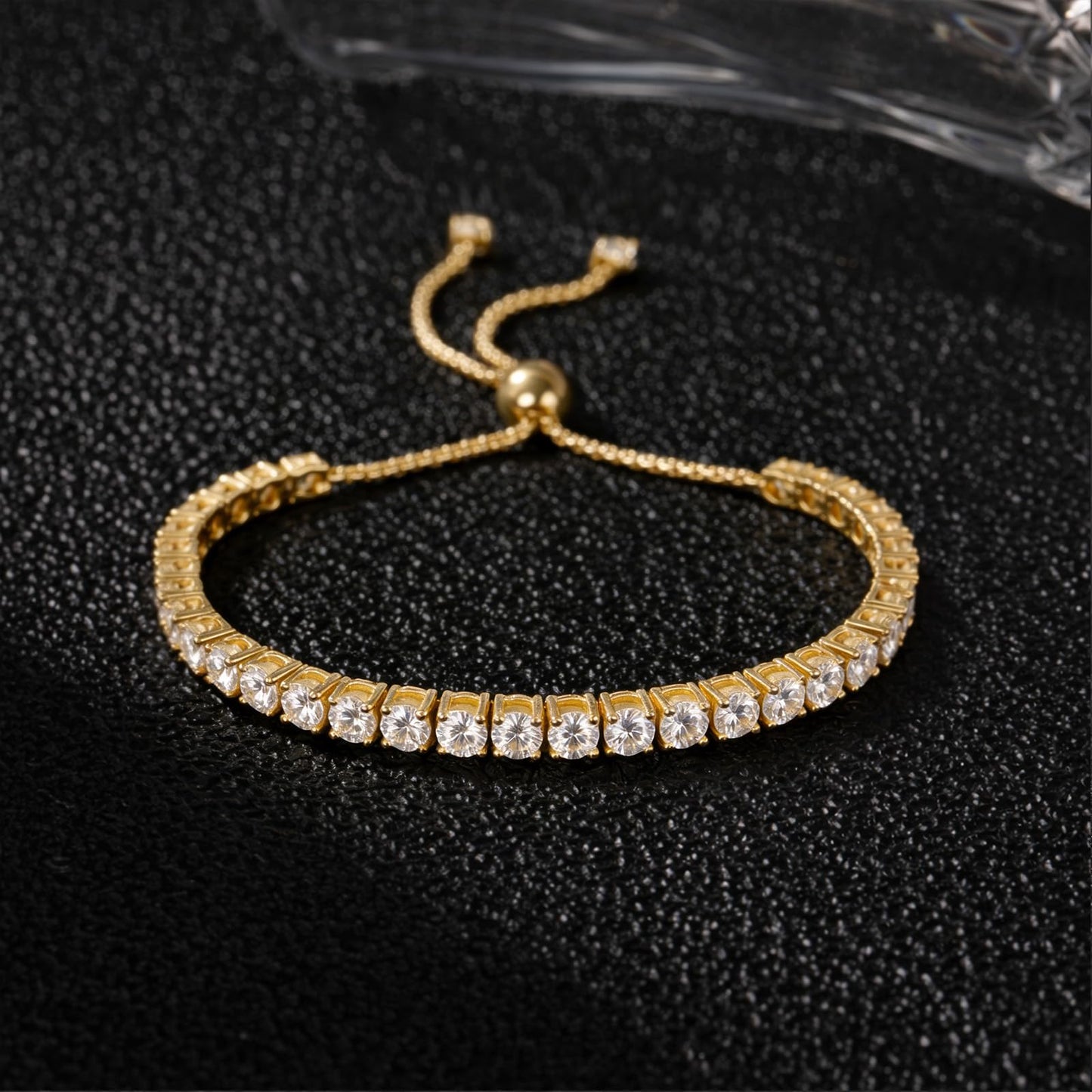 4MM Moissanite Tennis Bracelet for Women, 10.9 ct Adjustable Moissanite Bracelets, 925 Sterling Silver White/14k Gold Plated, Luxury Birthday or Anniversary Jewelry Gift for Her