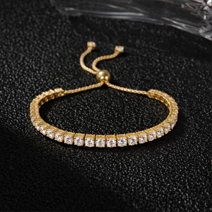 4MM Moissanite Tennis Bracelet for Women, 10.9 ct Adjustable Moissanite Bracelets, 925 Sterling Silver White/14k Gold Plated, Luxury Birthday or Anniversary Jewelry Gift for Her