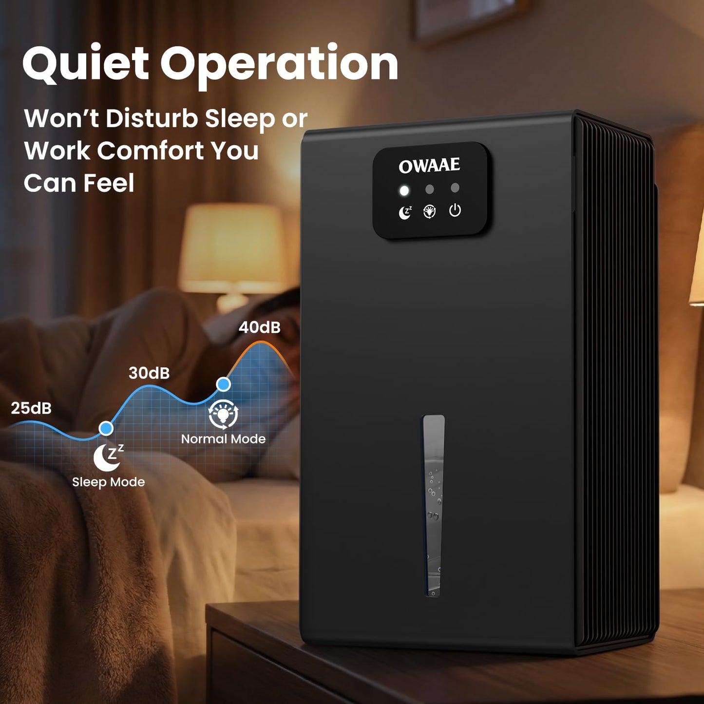 Dehumidifier, 1000 sq.ft Quiet Dehumidifiers for Home Bedroom Basement Bathroom with 95oz Water Tank, Sleep Mode Auto Shut-Off 7 Colors LED Light, Black