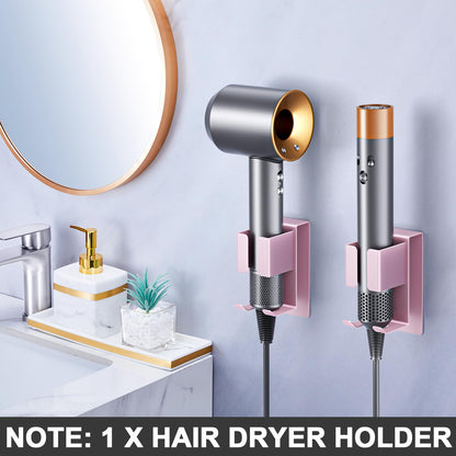 Hair Straightener Holder Wall Mounted Blow Dryer Holder, Blow Dryer and Curling Iron Holder, Hair Dryer and Straightener Holder, Bathroom Hair Tools Organizer and Storage (Black, 1Pc)