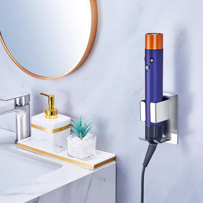 Hair Straightener Holder Wall Mounted Blow Dryer Holder, Blow Dryer and Curling Iron Holder, Hair Dryer and Straightener Holder, Bathroom Hair Tools Organizer and Storage (Black, 1Pc)