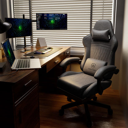 GTPLAYER Gaming Chair for Adults, Ergonomic Computer Game Chairs with Speakers, Footrest & Linkage Armrest, Reclining High Back Silla Gamer for Home Office, Ace Pro, Off-White