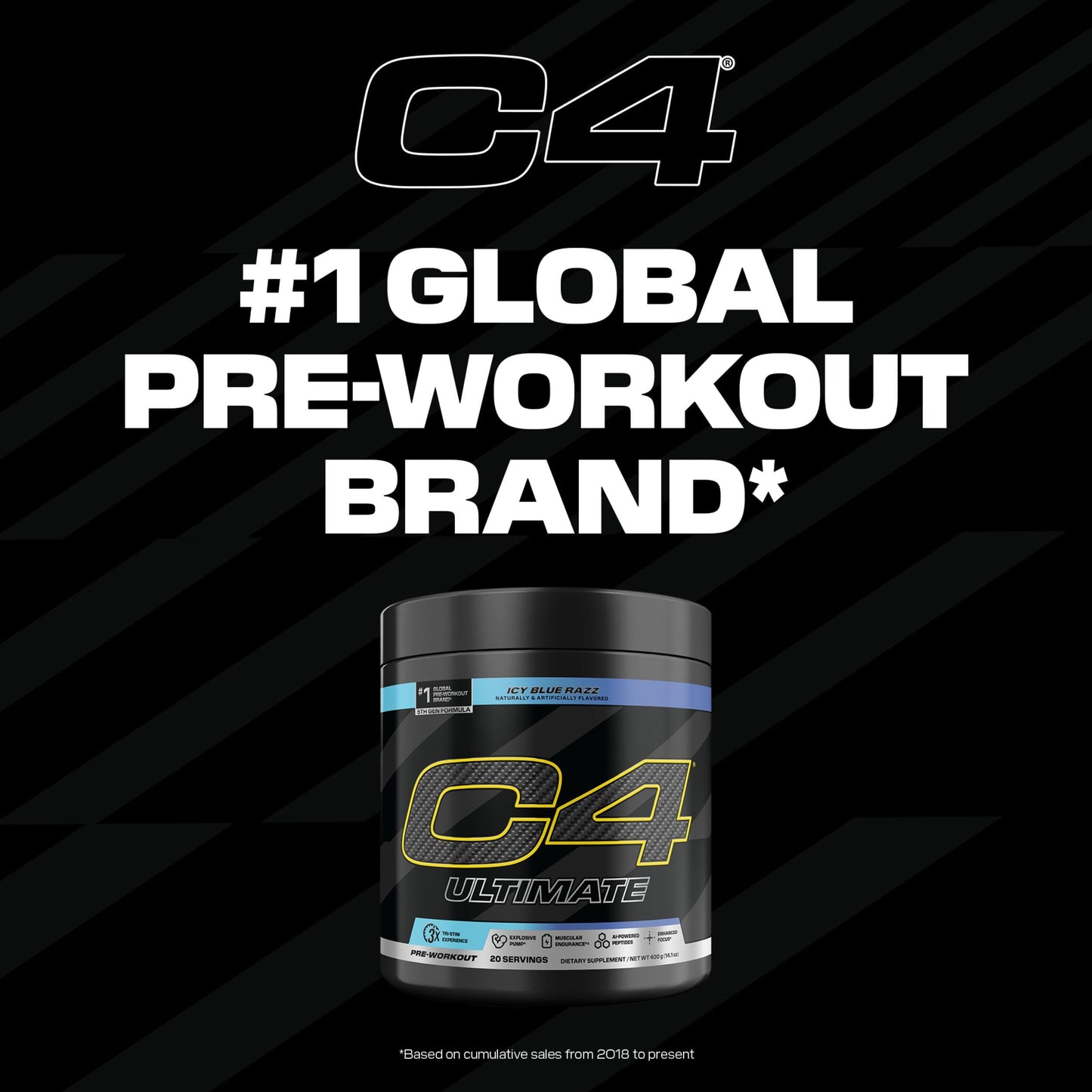 C4 Ultimate Pre Workout Powder Watermelon - Sugar Free Preworkout Energy Supplement for Men & Women - 300mg Caffeine + 3.2g Beta Alanine + 2 Patented Creatines - 20 Servings