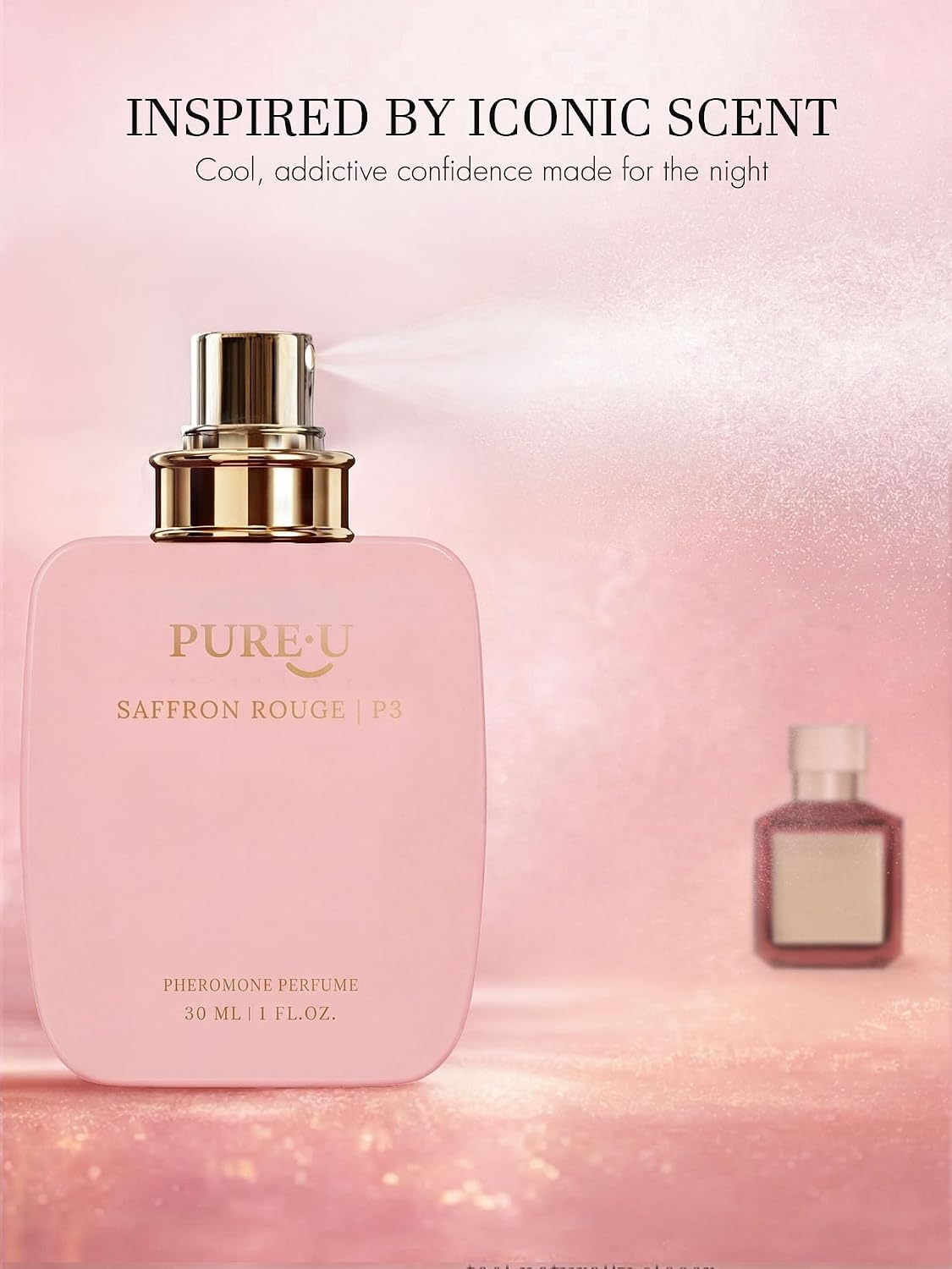 Pheromone Perfume for Women - Long Lasting Saffron Amber & Cedarwood Sophisticated Scent, Luxury Concentrated Extrait de Parfum Spray Oil, Portable Size Signature Scent, 1 fl oz (30ML