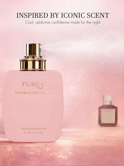 Pheromone Perfume for Women - Long Lasting Saffron Amber & Cedarwood Sophisticated Scent, Luxury Concentrated Extrait de Parfum Spray Oil, Portable Size Signature Scent, 1 fl oz (30ML