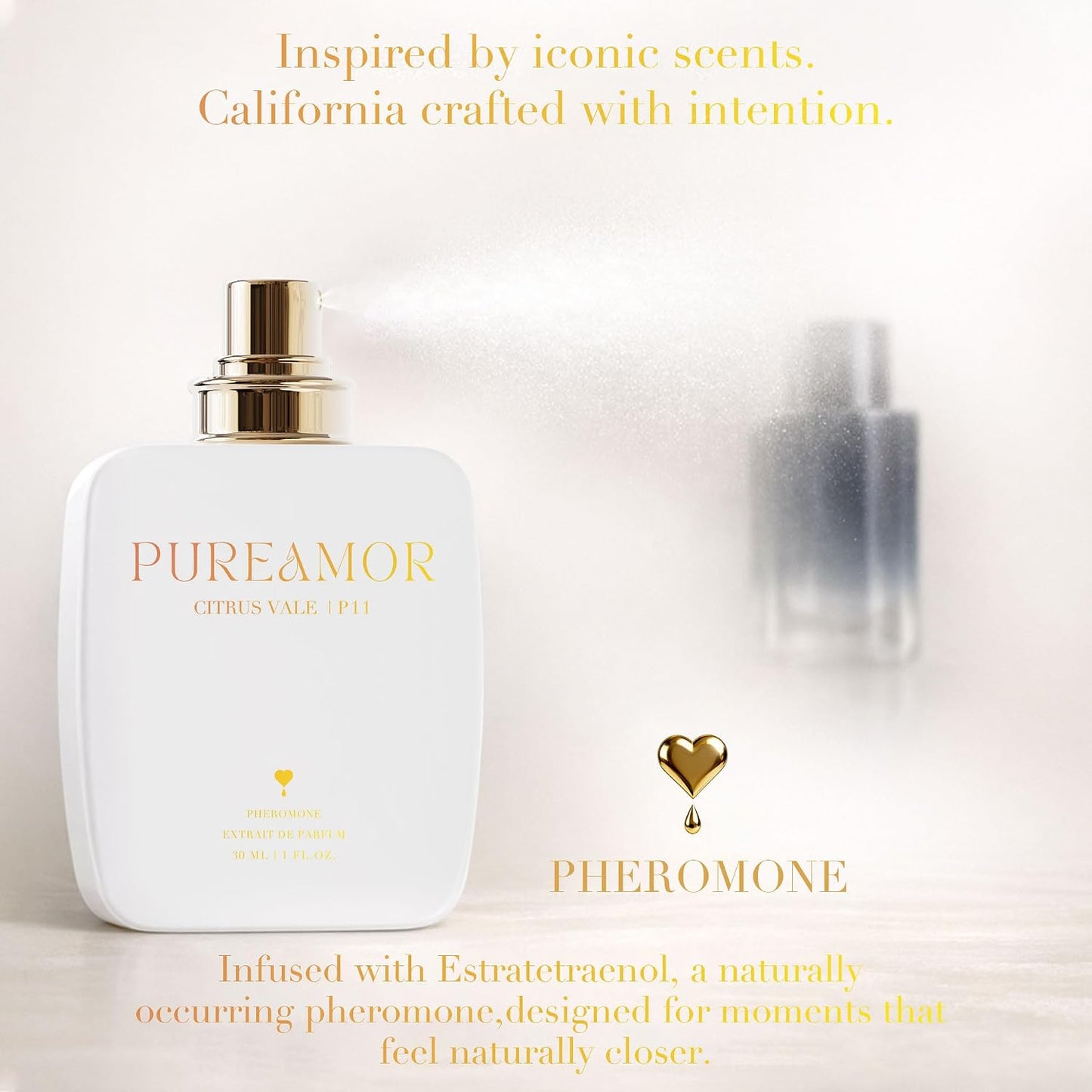 Pheromone Perfume for Women, Amber Noir Extrait de Parfum - Long Lasting Vanilla Amber Scent, 30% High Concentration, Full Size Fragrance Spray, 1.0 oz / 30 ml