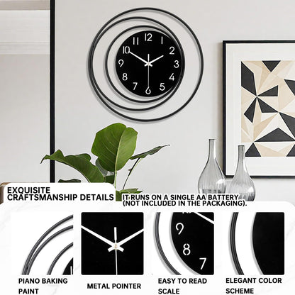 Dankeit Decorative Wall Clock,Silent Non-Ticking Quality Quartz Movement Battery Operated,Large Wall Clocks for Living Room Kitchen Home Bathroom Bedroom Wall Decor,16x16inch,White