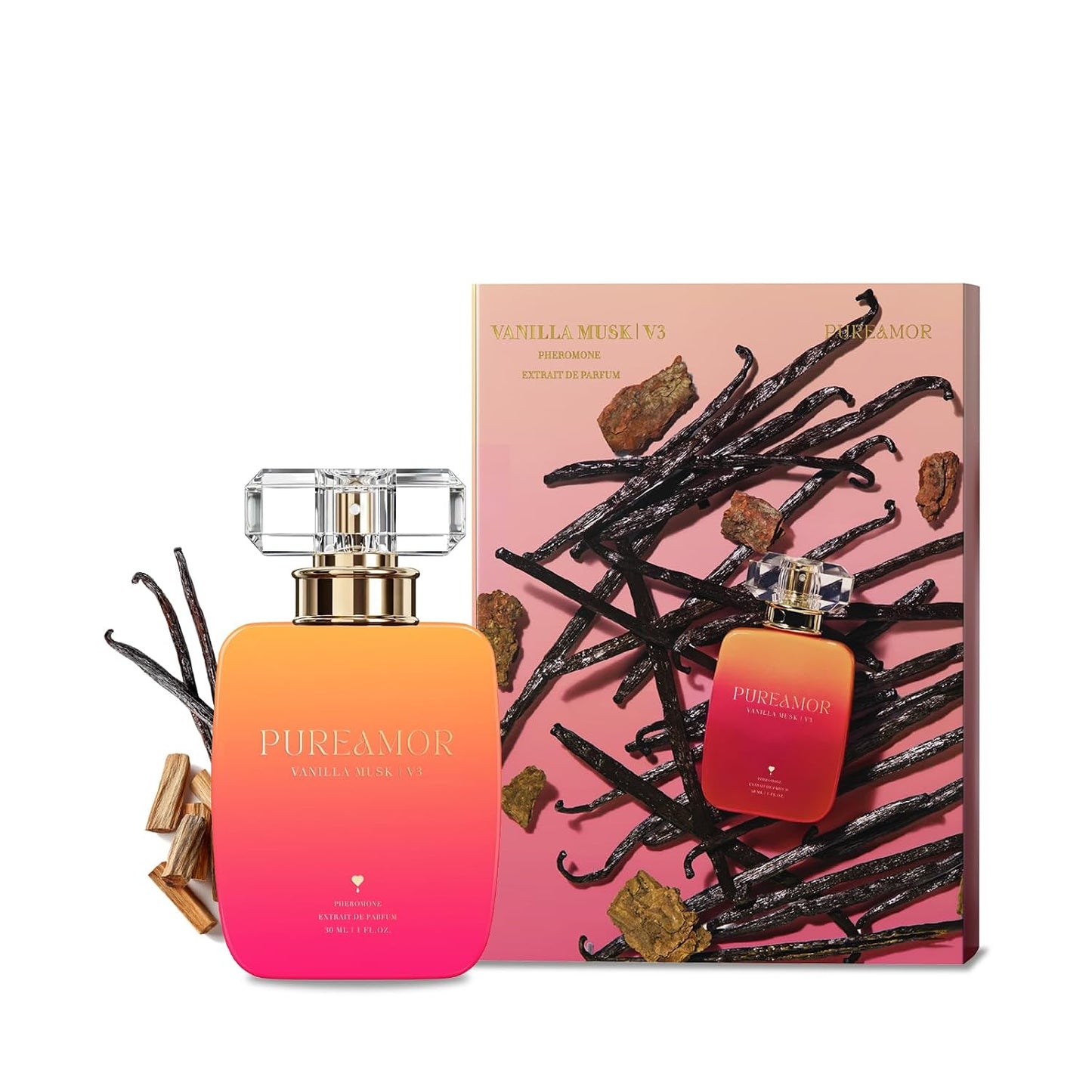 Pheromone Perfume for Women, Amber Noir Extrait de Parfum - Long Lasting Vanilla Amber Scent, 30% High Concentration, Full Size Fragrance Spray, 1.0 oz / 30 ml