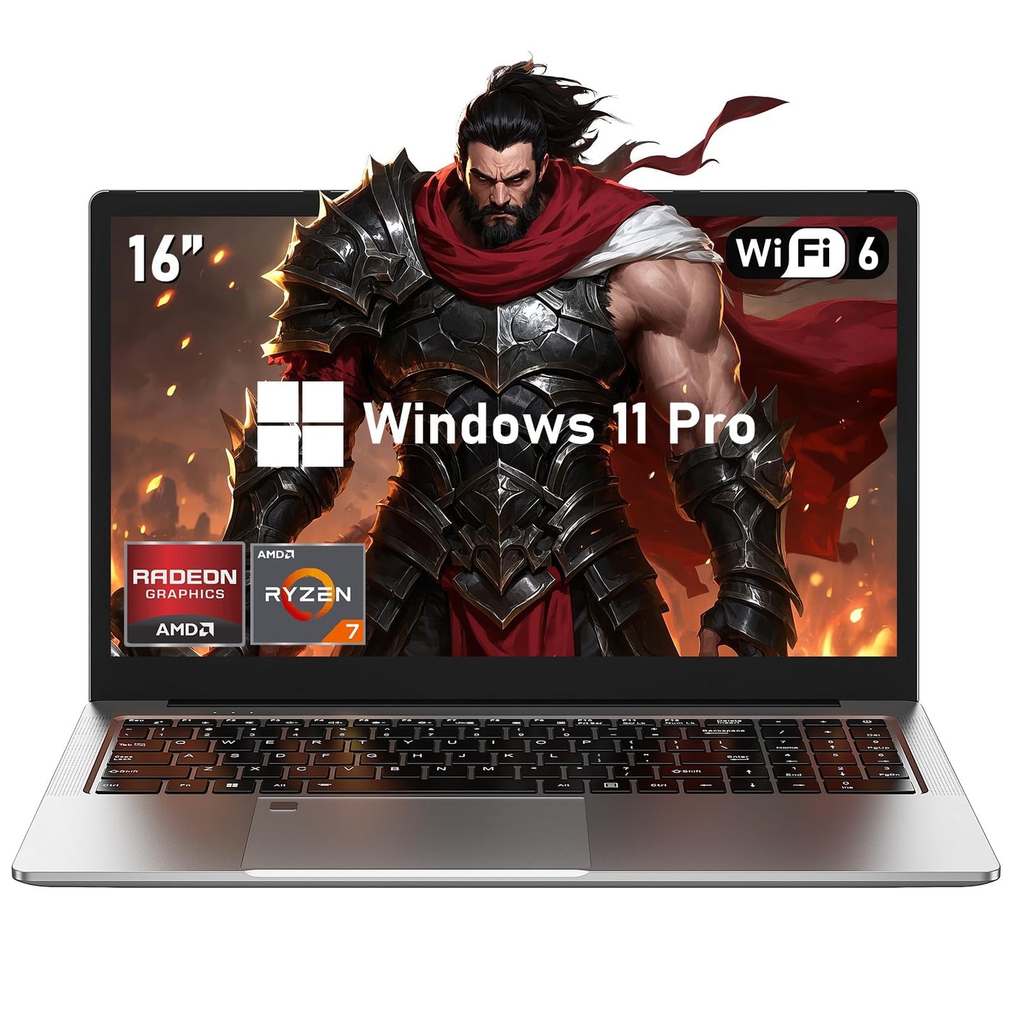 Gaming Laptop, 16 Inch Lap Top Computer 2026 with Ryzen 7 5825U Processor, 16GB DDR4, 1T SSD, Window 11 Pro, Backlit Keyboard, FHD Display 1920*1080P, WiFi 6, HDMI, for Student, Office, Business