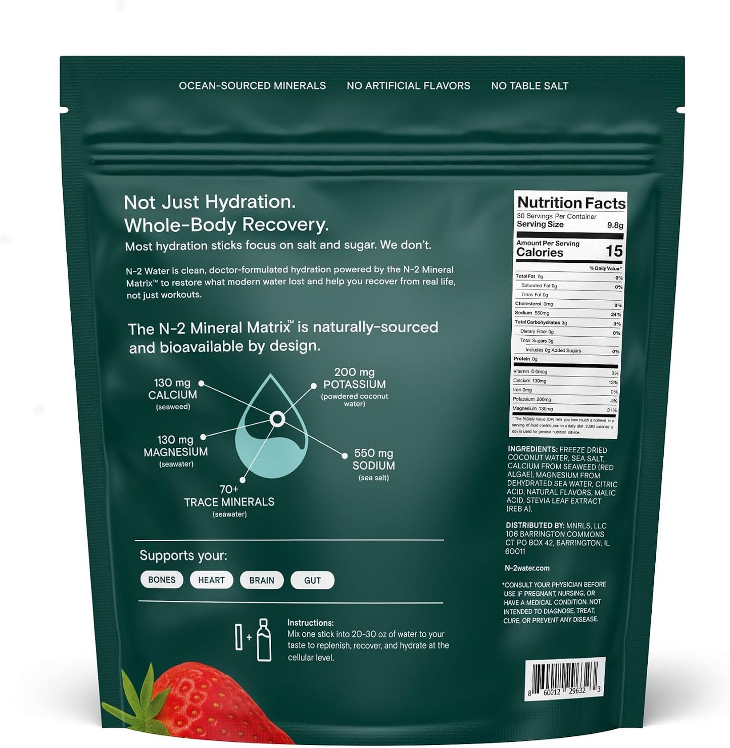 Mineral Hydration Packets – Electrolyte Powder Drink Mix with Calcium, Magnesium, Potassium – No Added Sugar, Natural Ingredients - Variety Pack (12 Packets)