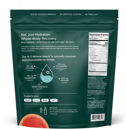 Mineral Hydration Packets – Electrolyte Powder Drink Mix with Calcium, Magnesium, Potassium – No Added Sugar, Natural Ingredients - Variety Pack (12 Packets)