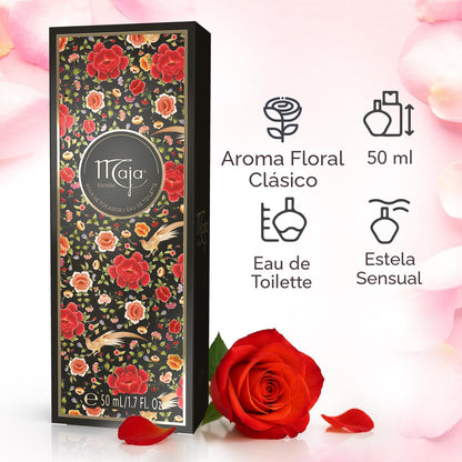 Maja Clásico Eau de Toilette, Sofisticada fragancia con toque ligero de especies y flores, Fragancia Exótica con Aroma Oriental, Eau de Toilette para la mujer, 50 ml, Botella con atomizador.