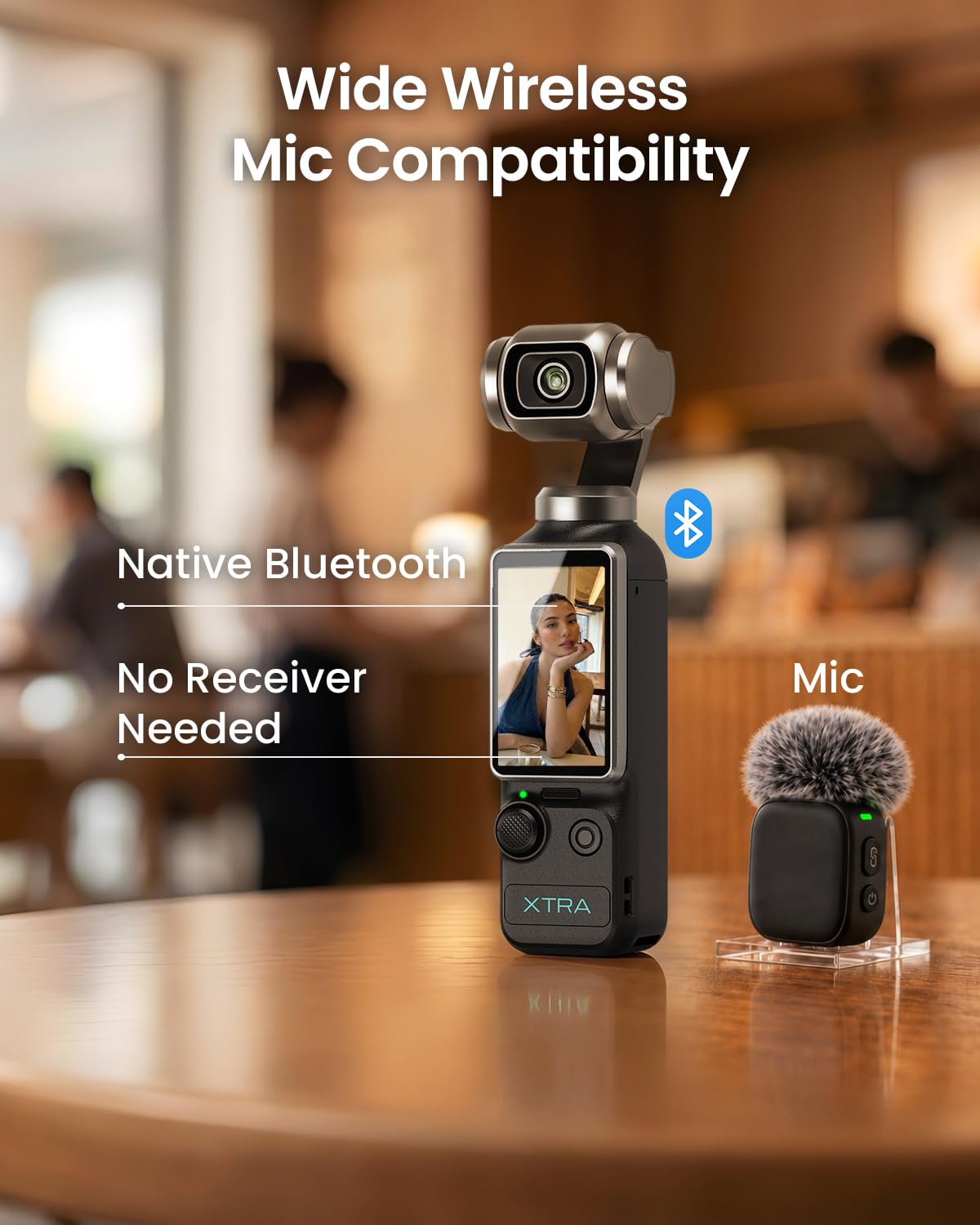 Xtra Muse, Vlogging Camera with 1'' CMOS & 4K/120fps Videos, Pocket Camera with 3-Axis Gimbal Stabilizer, Fast Focusing, Face/Object Tracking, Digital Video Camera for Photography, Digital Camera