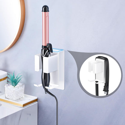 Hair Straightener Holder Wall Mounted Blow Dryer Holder, Blow Dryer and Curling Iron Holder, Hair Dryer and Straightener Holder, Bathroom Hair Tools Organizer and Storage (Black, 1Pc)