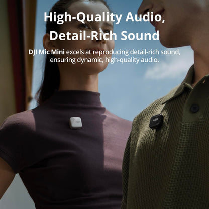 DJI Mic Mini (2 TX + 1 RX), Ultralight, Detail-Rich Audio | Noise Cancelling, Automatic Limiting, Wireless Microphone for Camera/iPhone/Android, Vlog, Streaming, 400m Transmission