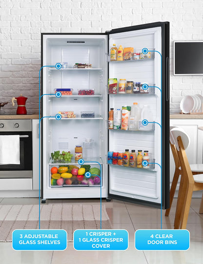 Commercial Cool 20 Cu. Ft. Top Mount Refrigerator with Freezer, 2-Door Refrigerator with Top Freezer and Adjustable Temperature Control, Ice Maker Ready, Energy Star Certified, Stainless Look