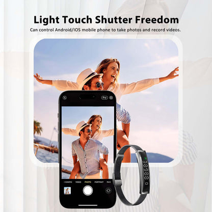 Smart Bracelet Fitness Health Tracker for Men Women with 2 Bands | 24/7 Heart Rate/Pressure Detection/Sleep Monitor, 5ATM Waterproof, Multiple Sport Modes, Android iOS Compatible