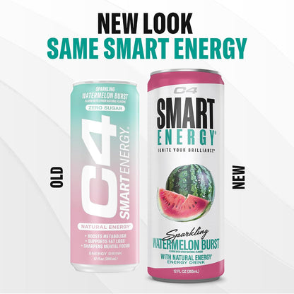 C4 Smart Energy Drinks Variety Pack, Sugar Free Performance Fuel & Nootropic Brain Booster, Coffee Substitute or Alternative, 4 Flavor Berry Breeze Variety (Pack of 24)