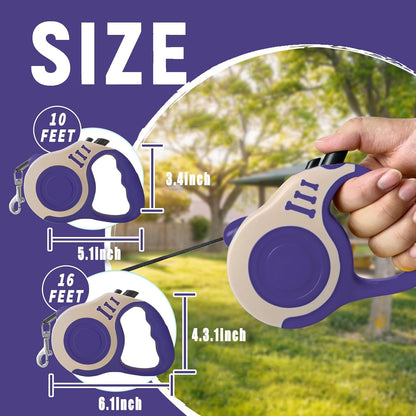 Retractable Dog Leash Automatic Telescopic Tractor Dog Tape, Pet Tape 10/16 FT Durable and Convenient, with Non-Slip Handle, Suitable for Small and Medium-Sized Dogs