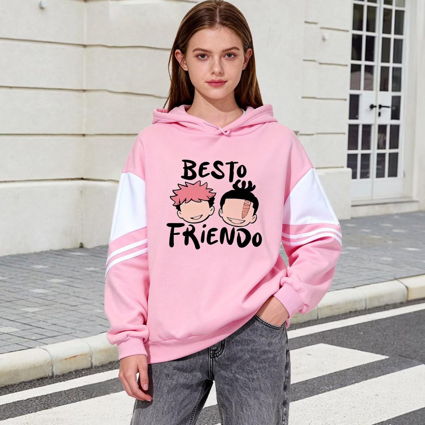 ACEFAST INC Itadori Yuji Best Friend Anime Hoodies Unisex Harajuku Graphic Hoodies Jjk Merch Anime Pullover Sweatshirt