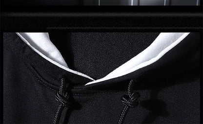 DUDHUH Mens Hoodie Fashion Pullover Letter Print Tracksuit Techwear Casual Coat Hip-Hop Sweatshirt