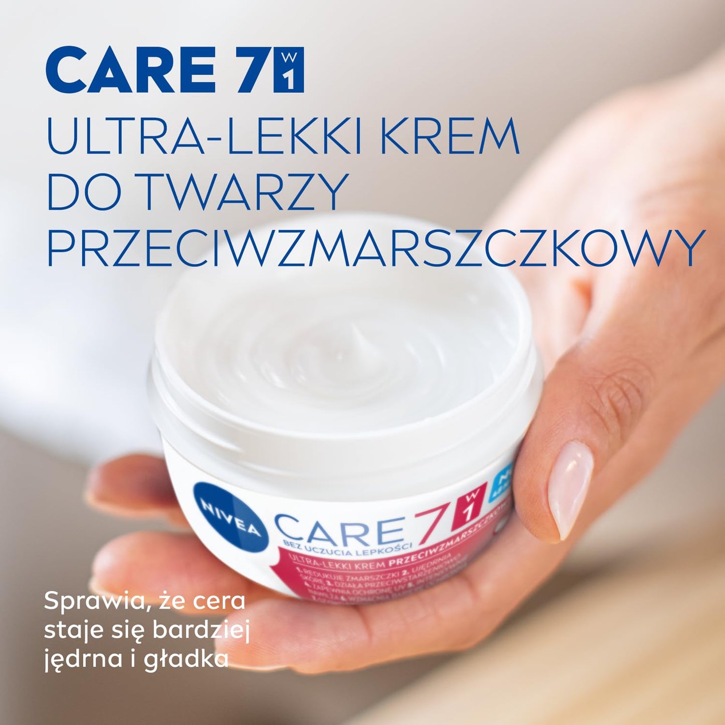 NIVEA Care Lightweight Face Cream for Daily Use, 100 ml Moisturizing Facial Cream with Vitamin E-Infused Formula for Everyday Skin Care Comfort and Everyday Use