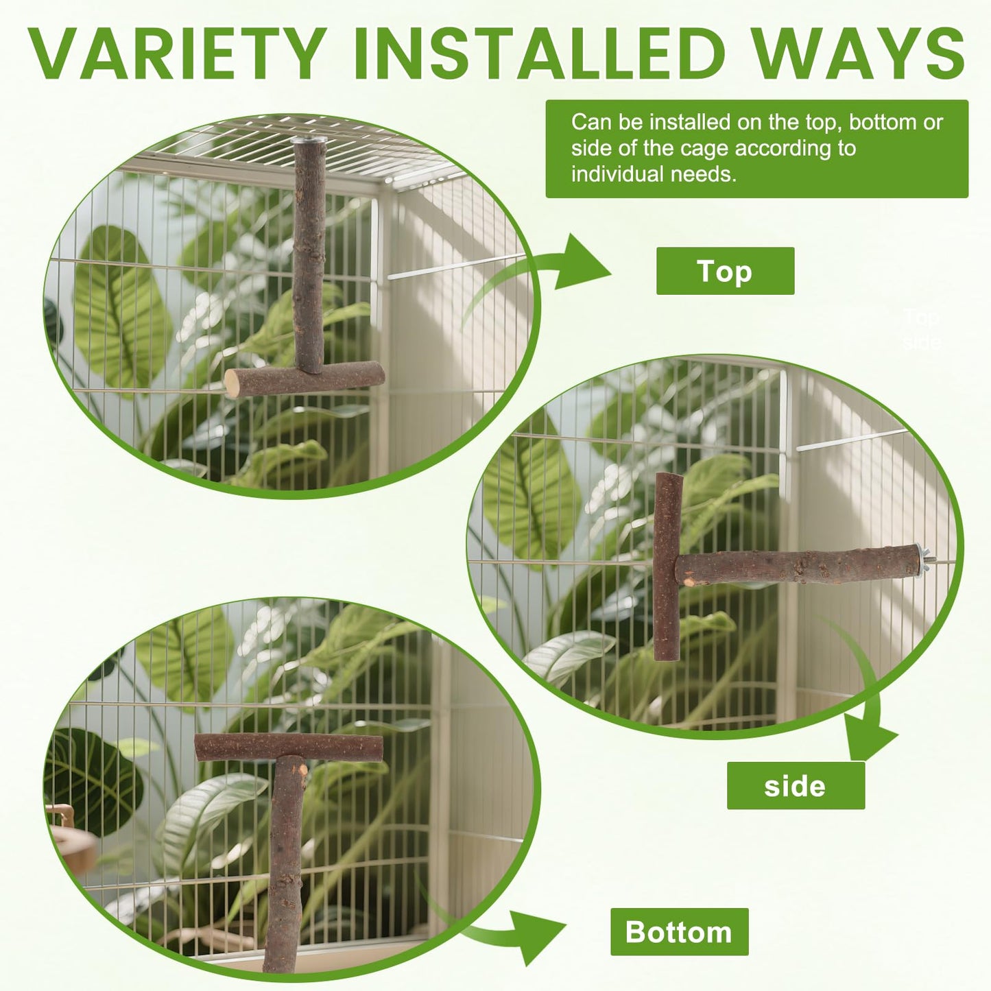 8 PCS Bird Perch Set for Cage - Natural Apple Wood Platforms & Hardwood Branches for Parakeets, Budgies, Cockatiels - Small Bird Habitat Gym, Climbing Stand & Safe Chew Toys